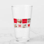 コラージュモダンフォトレッド&ピンクのマ最高のマ・エバーギフト タンブラーグラス (正面)