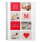 コラージュモダンフォトレッド&ピンクのマ最高のマ・エバーギフト ノートブック (正面)