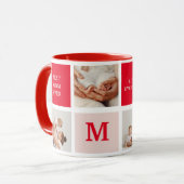 コラージュモダンフォトレッド&ピンクのマ最高のマ・エバーギフト マグカップ (正面左)