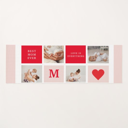 コラージュモダンフォトレッド&ピンクのマ最高のマ・エバーギフト ヨガマット (正面(横))