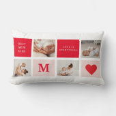 コラージュモダンフォトレッド&ピンクのマ最高のマ・エバーギフト ランバークッション (正面)