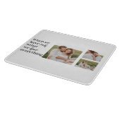 コラージュモダンフォトロマンチックなカップル引用文ギフト カッティングボード (角)