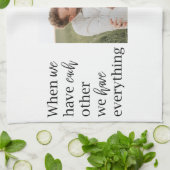 コラージュモダンフォトロマンチックなカップル引用文ギフト キッチンタオル (折り畳み)