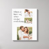 コラージュモダンフォトロマンチックなカップル引用文ギフト キャンバスプリント (正面)