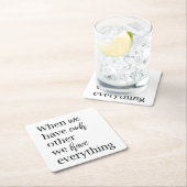 コラージュモダンフォトロマンチックなカップル引用文ギフト スクエアペーパーコースター (インサイチュ)