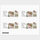 コラージュモダンフォトロマンチックなカップル引用文ギフト 長方形シール (シート)