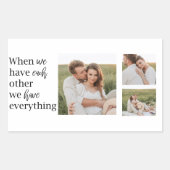 コラージュモダンフォトロマンチックなカップル引用文ギフト 長方形シール (正面)