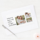 コラージュモダンフォトロマンチックなカップル引用文ギフト 長方形シール (封筒)