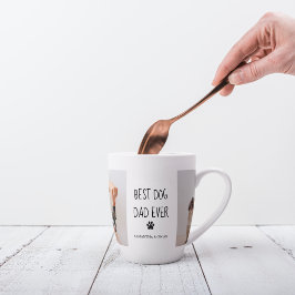 コラージュモダンフォト最高のパパドッグエバー カフェラテマグ