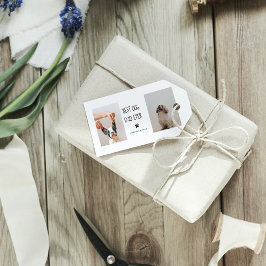 コラージュモダンフォト最高のパパドッグエバー ギフトタグ