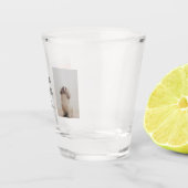 コラージュモダンフォト最高のパパドッグエバー ショットグラス (右)