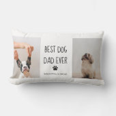 コラージュモダンフォト最高のパパドッグエバー ランバークッション (正面)
