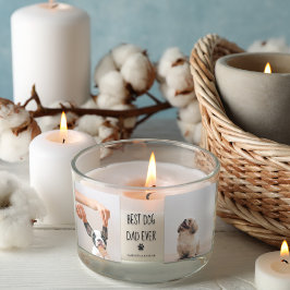 コラージュモダンフォト最高のパパドッグエバー 長方形シール