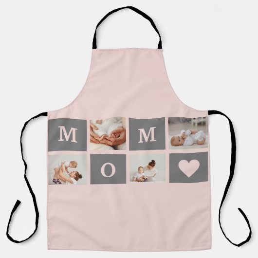 コラージュモダンフォト最高のモマピンクとグレーのギフト エプロン (正面)
