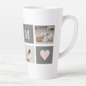 コラージュモダンフォト最高のモマピンクとグレーのギフト カフェラテマグ (右)