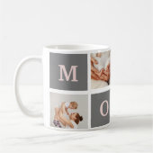 コラージュモダンフォト最高のモマピンクとグレーのギフト コーヒーマグカップ (左)