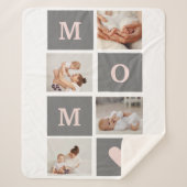 コラージュモダンフォト最高のモマピンクとグレーのギフト シェルパブランケット (正面)