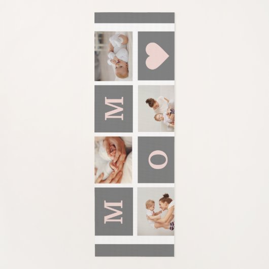 コラージュモダンフォト最高のモマピンクとグレーのギフト ヨガマット (正面)