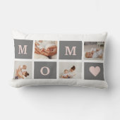 コラージュモダンフォト最高のモマピンクとグレーのギフト ランバークッション (正面)