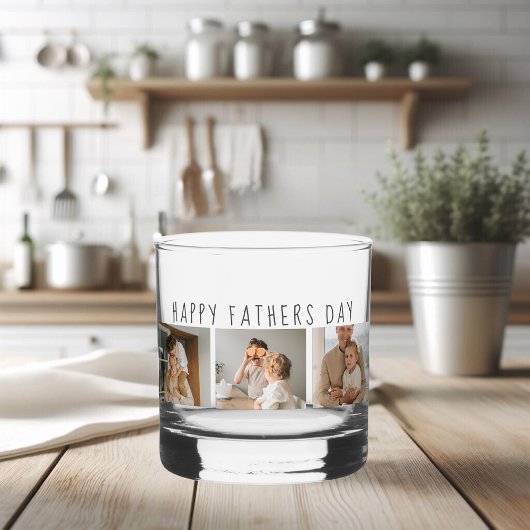 コラージュモダンフォト&ハッピーファーザーズの日のギフ最高のト ウイスキーグラス
