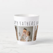 コラージュモダンフォト&ハッピーファーザーズの日のギフ最高のト カフェラテマグ (正面)