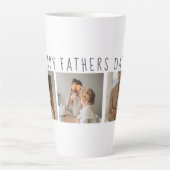 コラージュモダンフォト&ハッピーファーザーズの日のギフ最高のト カフェラテマグ (正面)