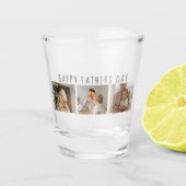 コラージュモダンフォト&ハッピーファーザーズの日のギフ最高のト ショットグラス (正面)