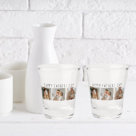 コラージュモダンフォト&ハッピーファーザーズの日のギフ最高のト ショットグラス