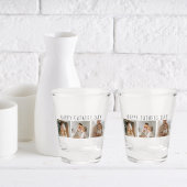 コラージュモダンフォト&ハッピーファーザーズの日のギフ最高のト ショットグラス