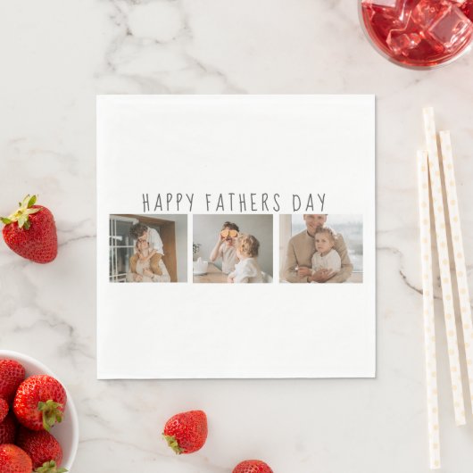 コラージュモダンフォト&ハッピーファーザーズの日のギフ最高のト スタンダードランチョンナプキン (インサイチュ)