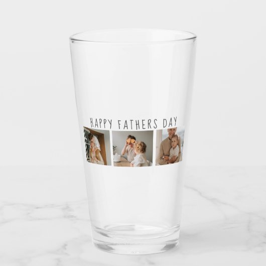 コラージュモダンフォト&ハッピーファーザーズの日のギフ最高のト タンブラーグラス (正面)