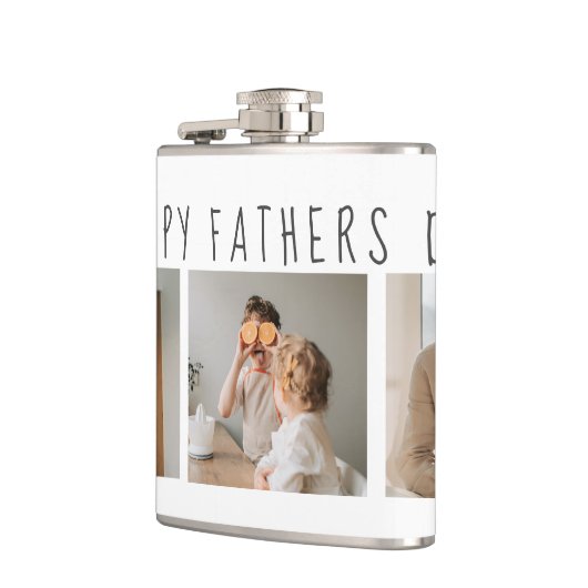コラージュモダンフォト&ハッピーファーザーズの日のギフ最高のト フラスク (左)