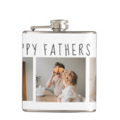 コラージュモダンフォト&ハッピーファーザーズの日のギフ最高のト フラスク (正面)