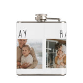 コラージュモダンフォト&ハッピーファーザーズの日のギフ最高のト フラスク (裏面)