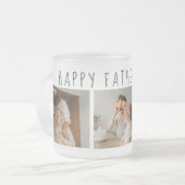 コラージュモダンフォト&ハッピーファーザーズの日のギフ最高のト フロストグラスマグカップ (正面左)