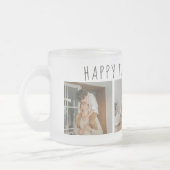 コラージュモダンフォト&ハッピーファーザーズの日のギフ最高のト フロストグラスマグカップ (左)