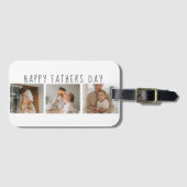 コラージュモダンフォト&ハッピーファーザーズの日のギフ最高のト ラゲッジタグ (正面横)