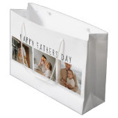 コラージュモダンフォト&ハッピーファーザーズの日のギフ最高のト ラージペーパーバッグ (正面アングル)