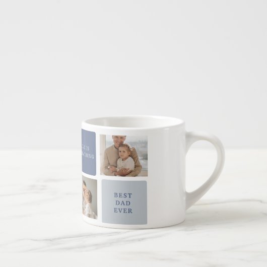 コラージュモダンフォト&ブルーハッピーファーザーズ・デイギフト エスプレッソカップ (右)