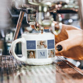 コラージュモダンフォト&ブルーハッピーファーザーズ・デイギフト エスプレッソカップ