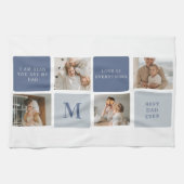 コラージュモダンフォト&ブルーハッピーファーザーズ・デイギフト キッチンタオル (横)