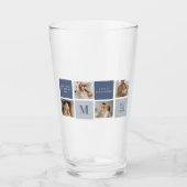 コラージュモダンフォト&ブルーハッピーファーザーズ・デイギフト タンブラーグラス (正面)