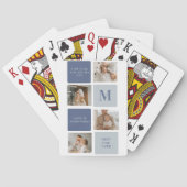 コラージュモダンフォト&ブルーハッピーファーザーズ・デイギフト トランプ (裏面)