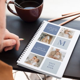 コラージュモダンフォト&ブルーハッピーファーザーズ・デイギフト ノートブック