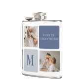 コラージュモダンフォト&ブルーハッピーファーザーズ・デイギフト フラスク (左)