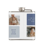 コラージュモダンフォト&ブルーハッピーファーザーズ・デイギフト フラスク (裏面)