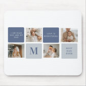 コラージュモダンフォト&ブルーハッピーファーザーズ・デイギフト マウスパッド (正面)