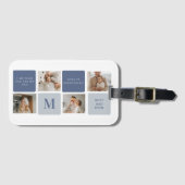 コラージュモダンフォト&ブルーハッピーファーザーズ・デイギフト ラゲッジタグ (正面横)