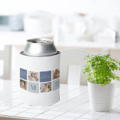 コラージュモダンフォト&ブルーハッピーファーザーズ・デイギフト 缶クーラー