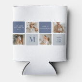 コラージュモダンフォト&ブルーハッピーファーザーズ・デイギフト 缶クーラー (正面)